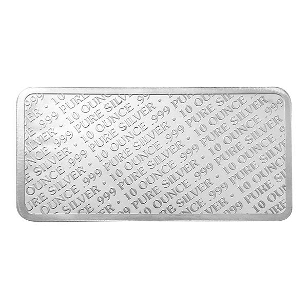 SILVER BARS 10 OZ - 10 OZ SILVER BUFFALO BAR HIGHLAND MINT