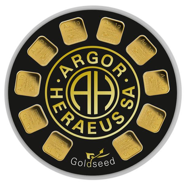 GOLD BARS ASSORTED WEIGHTS - 10 GRAM GOLD BAR ARGOR-HERAEUS GOLDSEED