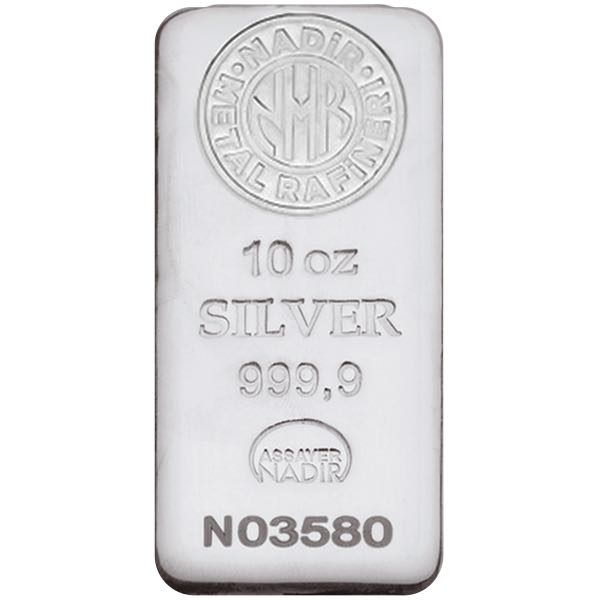 SILVER BARS 10 OZ - 10 OZ SILVER BAR NADIR