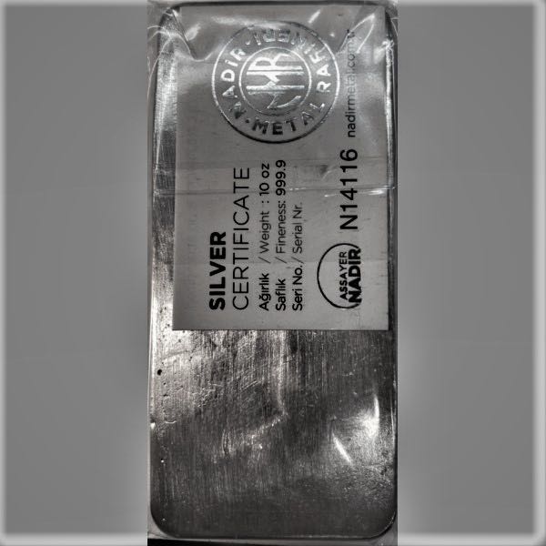 SILVER BARS 10 OZ - 10 OZ SILVER BAR NADIR