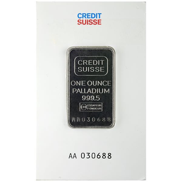 1 oz Palladium Bar - Credit Suisse