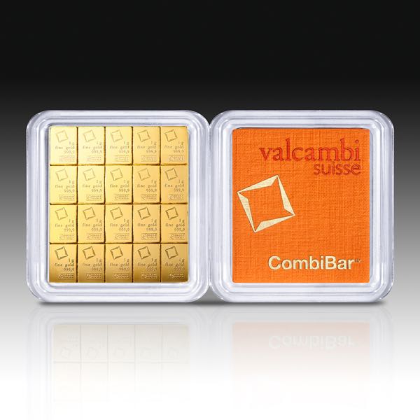 GOLD BARS ASSORTED WEIGHTS - 20 GRAM GOLD COMBI BAR VALCAMBI