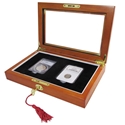 Wood Glass-top Display Slab Box with Latch and Key - 2 Slab Universal