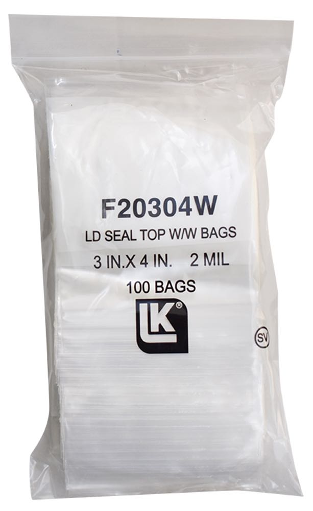 Zip Lock Bag - Write On - 3x4 (2 Mil)