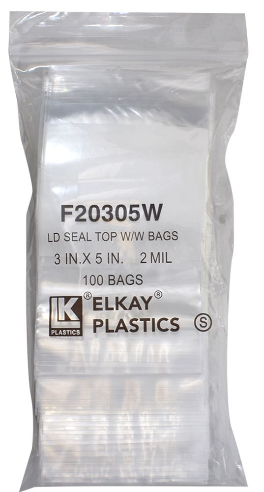 Zip Lock Bag - Write On - 3x5 (2 Mil)