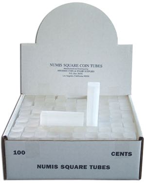 Numis Square Coin Tube - Cent - 100/box