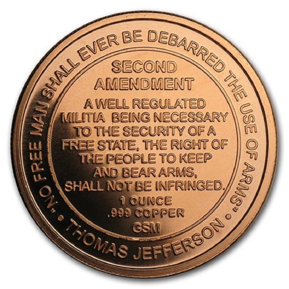 1 oz Copper Round - Second Amendment