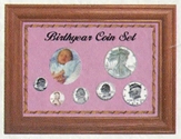 Solid Oak Birthyear Coin Frame Cent to ASE - Pink