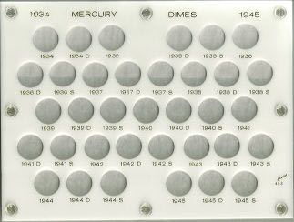 United States Mercury Dimes 1934-1945s
