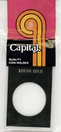 Capital Plastics Caps Coin Holder - $20 Gold