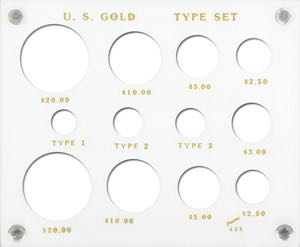 Gold Type Set Lib. 20, 10, 5, 3, 2.50, Type I,II,III