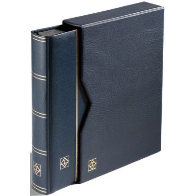 Lighthouse Premium Leather Stockbook and Slipcase -- 9 x 12 -- 64 Black Pages