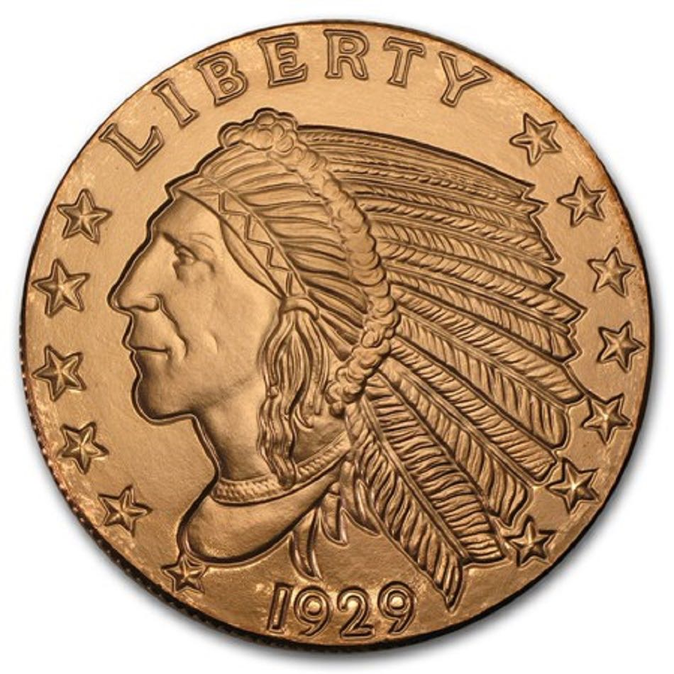 5 oz Copper Round - Incuse Indian