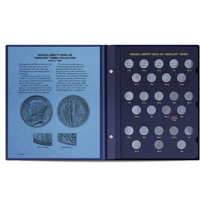 Mercury Dime Album 1916-1945