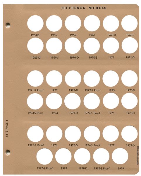 Jefferson Nickels with proof 1938-2011