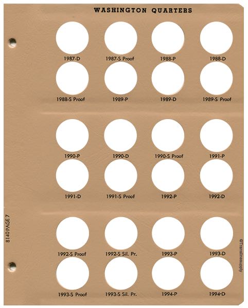 Washington Quarters 1932-1998 with proof