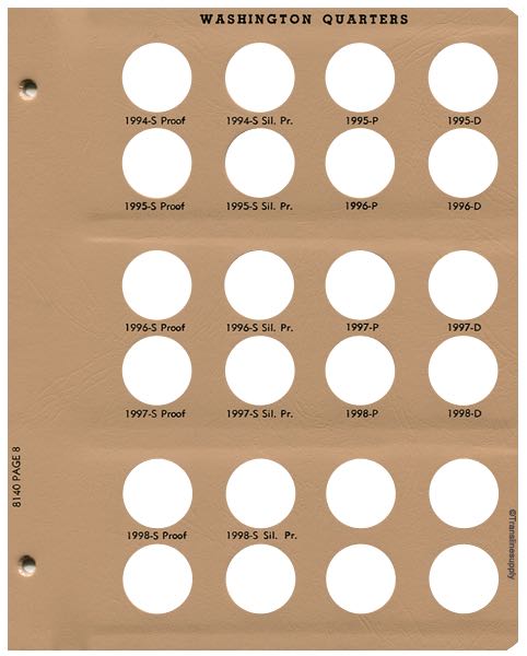 Washington Quarters 1932-1998 with proof