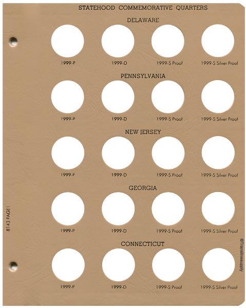 Statehood Quarters 1999-2003 Vol 1. P&D, with S proof