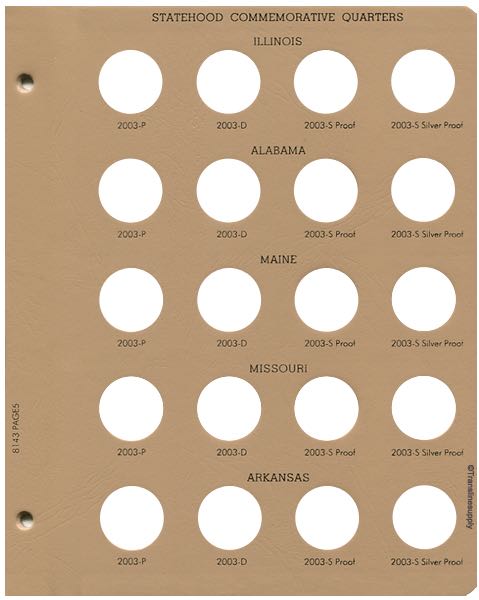 Statehood Quarters 1999-2003 Vol 1. P&D, with S proof