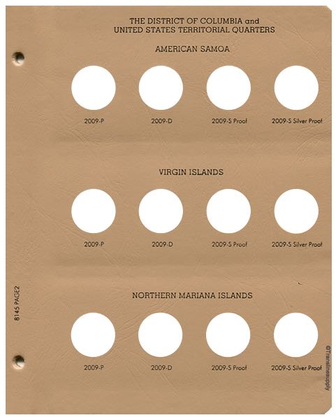 Statehood Quarters 2009 D.C. and U.S. Territories Vol 3. P&D, with S proof