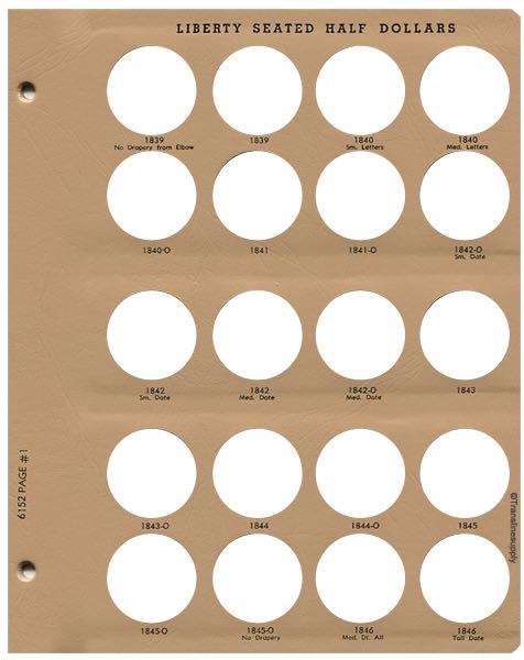 Liberty Seated Half Dollars 1839-1891