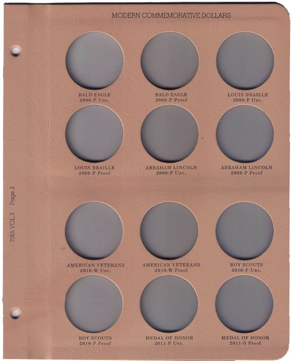 Dansco U.S. Modern Commemorative Dollar Vol 3  Replacement Page 3
