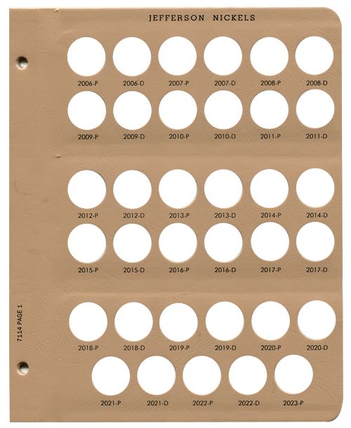 Jefferson Nickels 2006 to 2023. P&D