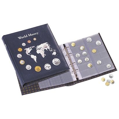 Coin Album "World Money" w/5 different optima coin sheets- Blue