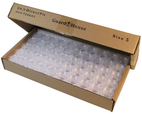 Quarter size bulk 24.3mm Direct-Fit Guardhouse holders. 250 count box.