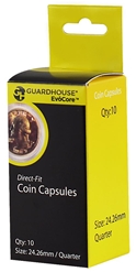 Quarter (24.3mm) Direct-Fit Coin Capsules - 10 Pack