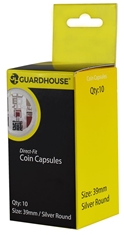 Silver Round (39mm) Direct-Fit Coin Capsules - 10 Pack