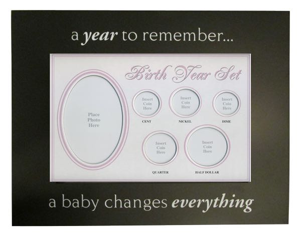 Birth Year Coin Set Frame - Baby Girl