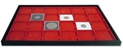 Elegant 2x2 Display Tray and Jewelry Pad - (Red / 24 Slots)