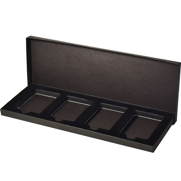 Four Slab Black Chipboard Certified Coin Gift Box