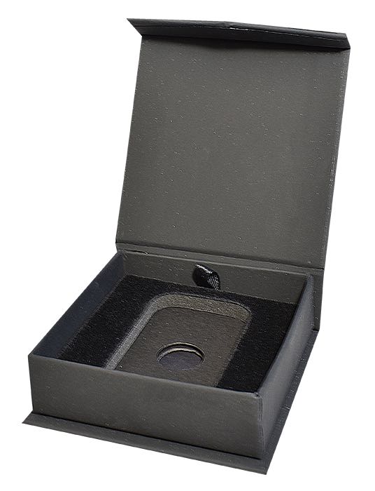 Folding Coin Capsule Box with Magnetic Lid and Stand Insert - 1oz Bar Capsule