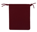 Velour Drawstring Pouch - 2.75x3.25 Maroon