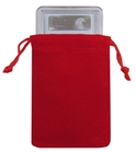 Velour Drawstring Pouch - 3x4.25 Red