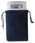 Velour Drawstring Pouch - 3x4.25 Navy Blue