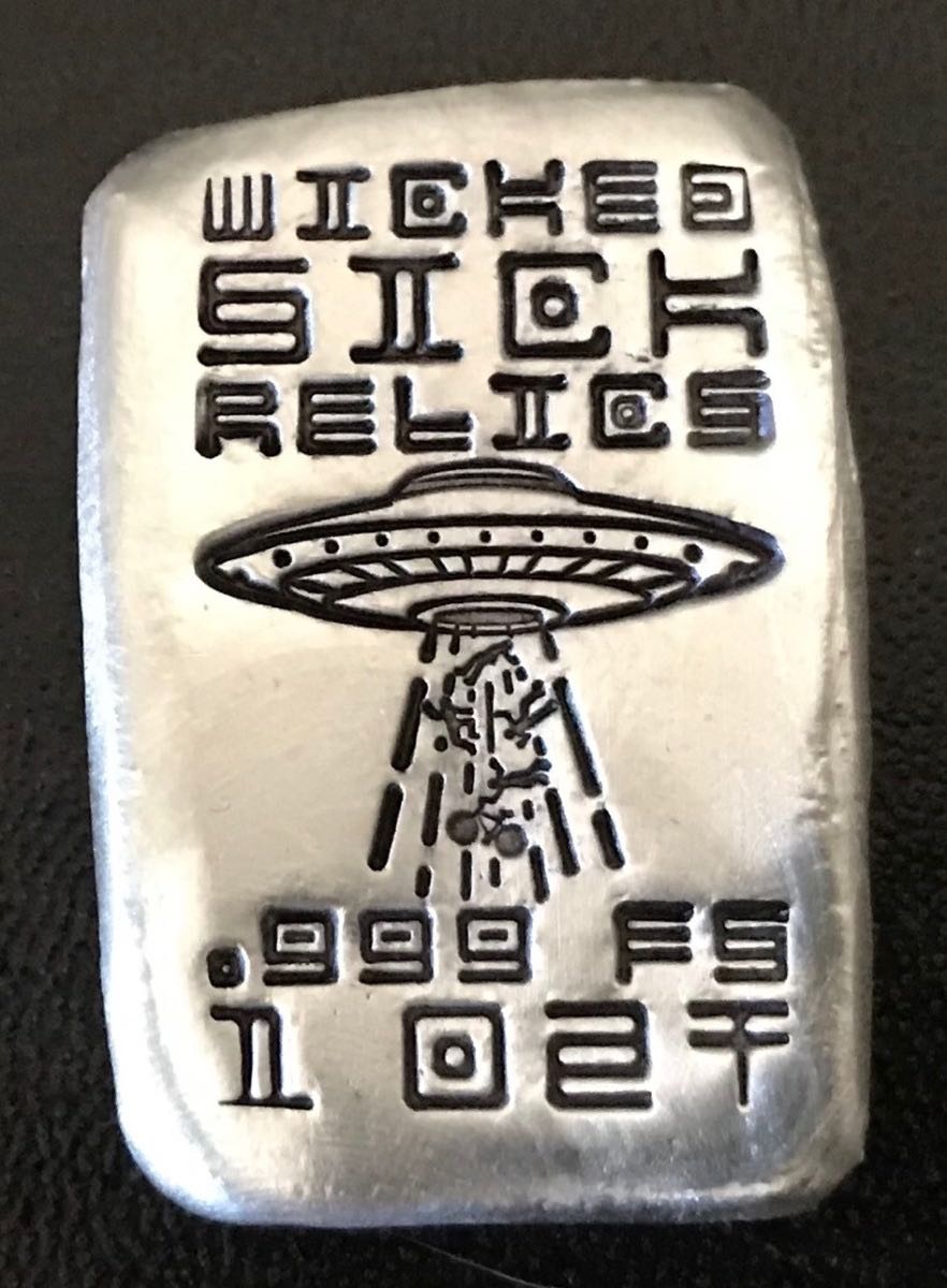 Wicked Sick Relics - Alien Abduction 1 oz .999 fine silver