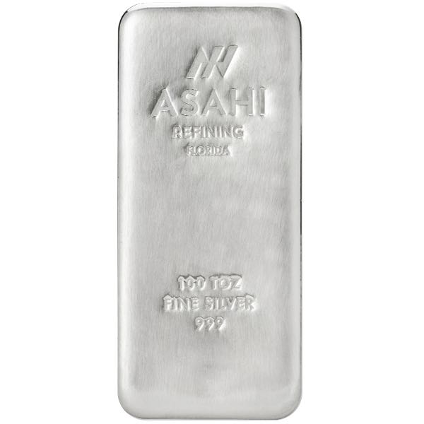 SILVER BARS 100 OZ - 100 OZ ASAHI SILVER BAR - 100SBAS