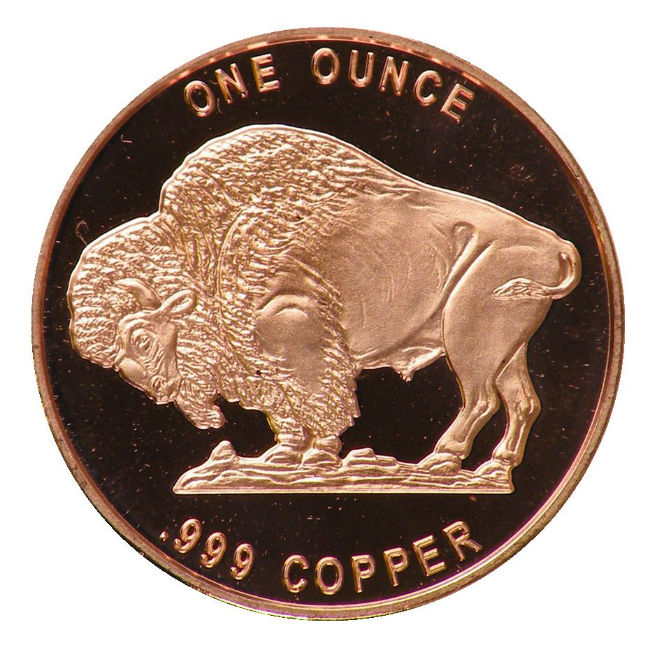 1 oz Copper Round - Buffalo Nickel Design