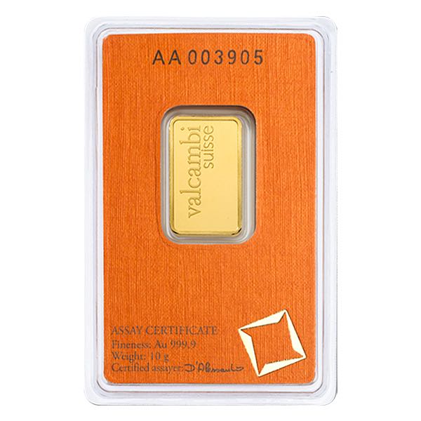 GOLD BARS ASSORTED WEIGHTS - 10 GRAM GOLD BAR VALCAMBI