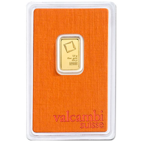 GOLD BARS ASSORTED WEIGHTS - 2.5 GRAM GOLD BAR VALCAMBI