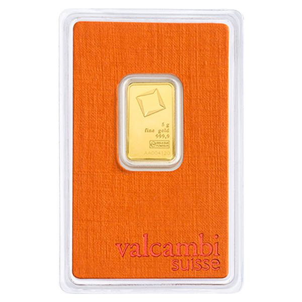 GOLD BARS ASSORTED WEIGHTS - 5 GRAM GOLD BAR VALCAMBI