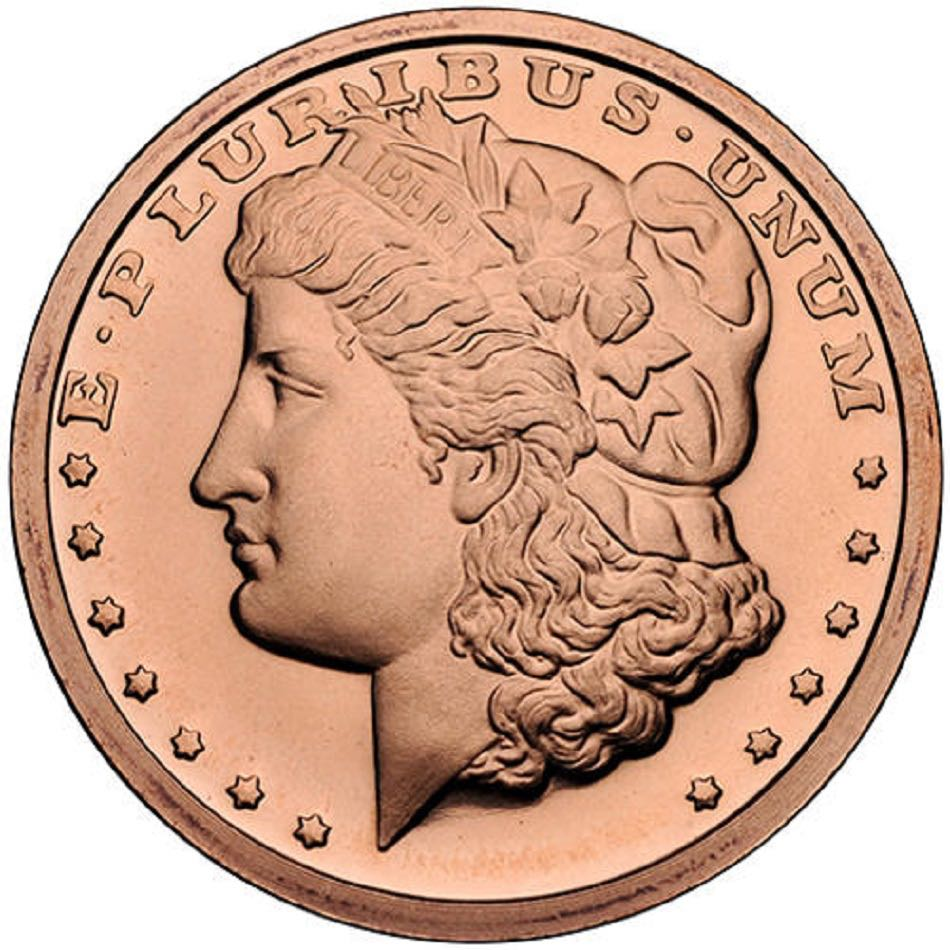 1 oz Copper Round - Morgan Dollar Design