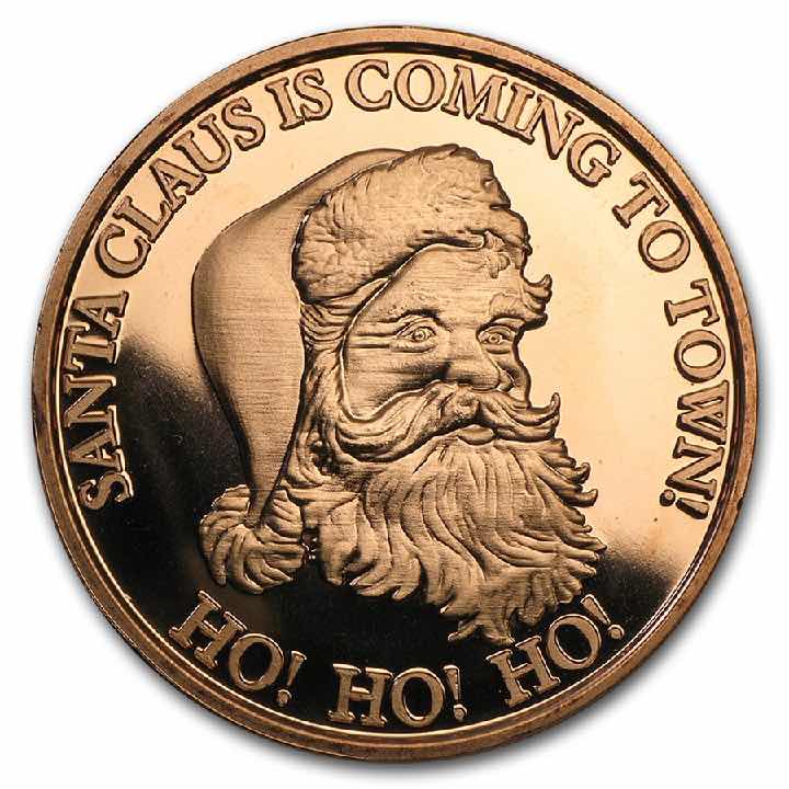 1 oz Copper Round - Santa Claus Is Coming To Town