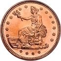 1 oz Copper Round - Trade Dollar Design