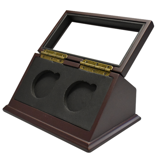 Angular Glass-Top Box For 2L Leatherette Insert Coin Display