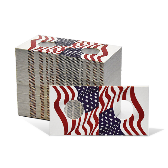 2x2 Paper Coin Holders for Cent / Nickel - American Flag