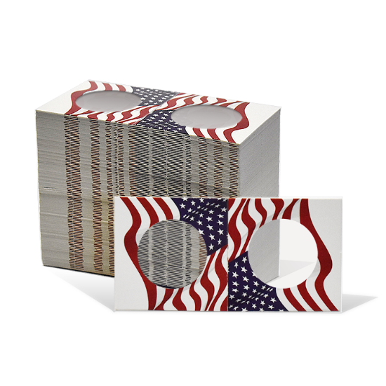 2x2 Paper Coin Holders for Half/Small Dollar/Quarter - American Flag